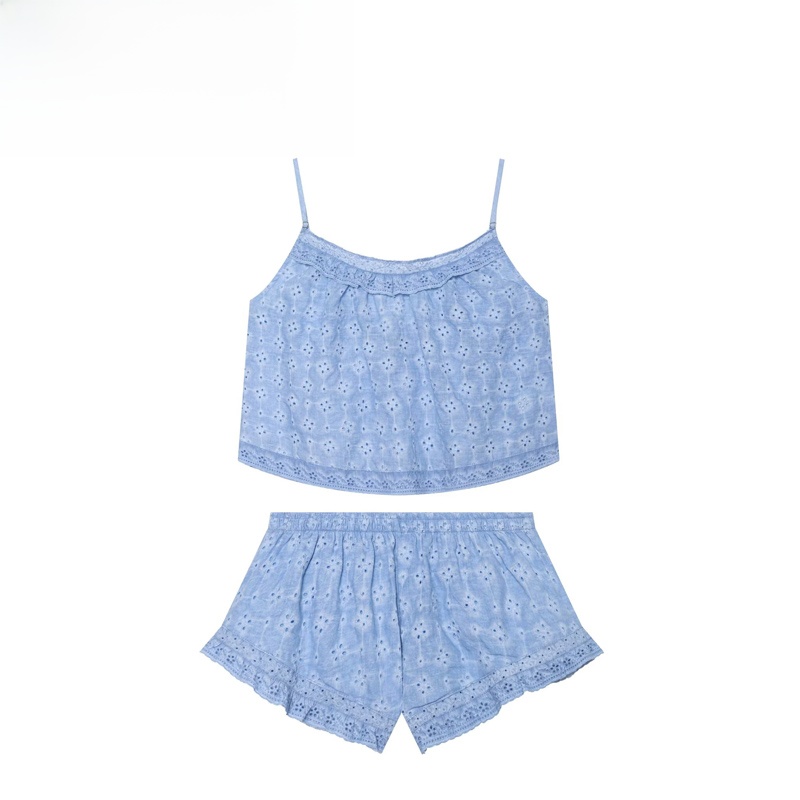 Summer Clothing Brands - Conjunto de Top e Shorts Bordados
